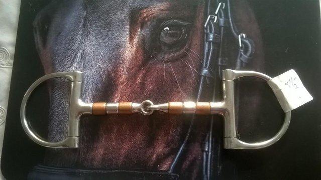 Preview of the first image of Horse bit  - 51/2" Copper roller with D shaped Eggbut.