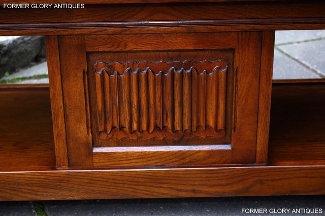 Image 63 of OLD CHARM LIGHT OAK LONG WINE COFFEE TABLE CABINET TV STAND