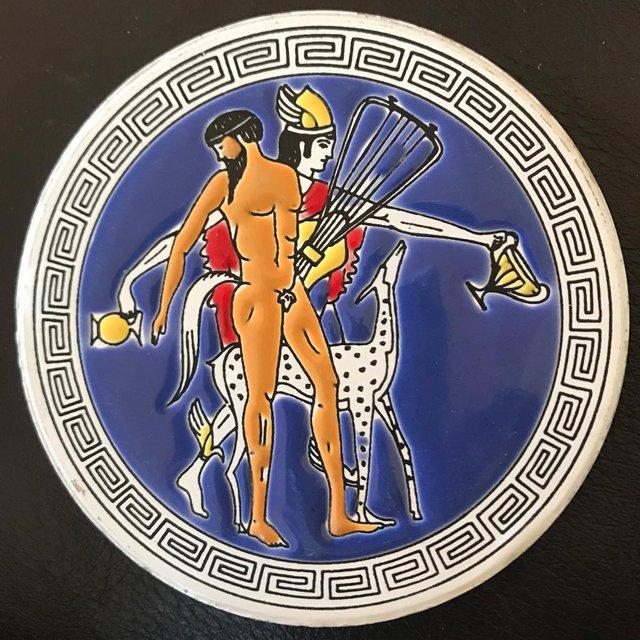 Preview of the first image of Vintage 1970's Greek coaster/tile..