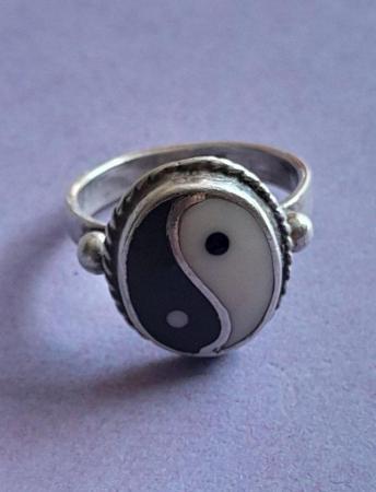 Image 1 of Yin Yang 925 Sterling Silver Ring.
