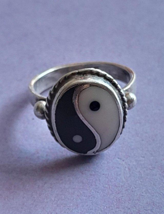 Preview of the first image of Yin Yang 925 Sterling Silver Ring..