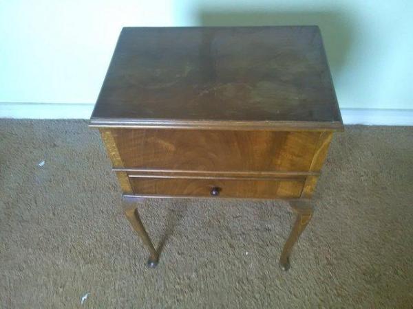 Image 2 of Antique Wooden table/sewing box