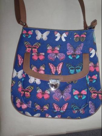 Image 1 of Brand New Canvas pouch bag / Handbag with Butterfly Pattern