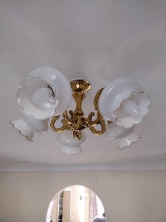 Image 1 of Brass Ceiling Light & Wall Lights