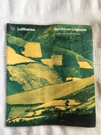 Image 1 of Vintage 1970s Lufthana Bordbuch/Logbook in German/English.