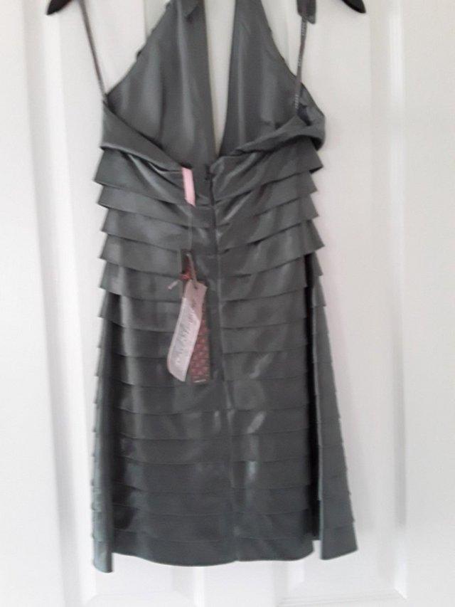 Preview of the first image of Lipsy silver grey halterneck dress. Size 8.New with tags.