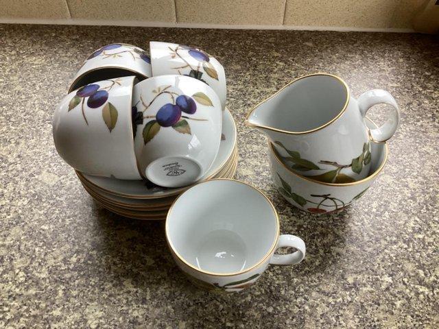 Preview of the first image of Royal Worcester tea set with milk jug and sugar basin.