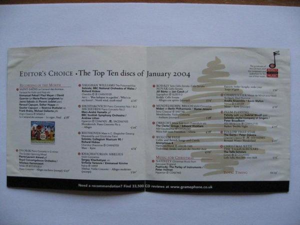 Image 3 of Gramophone Editor’s Choice The Top 10 Discs of January 2004