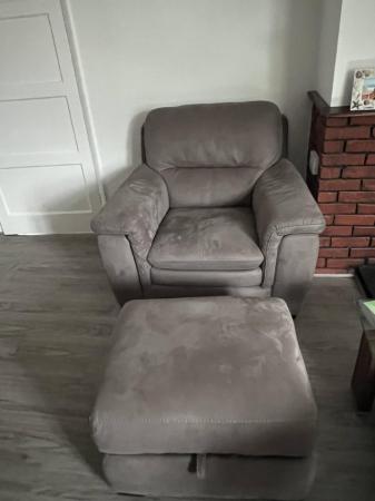 Image 3 of DFS Elm armchair like new Pewter colour