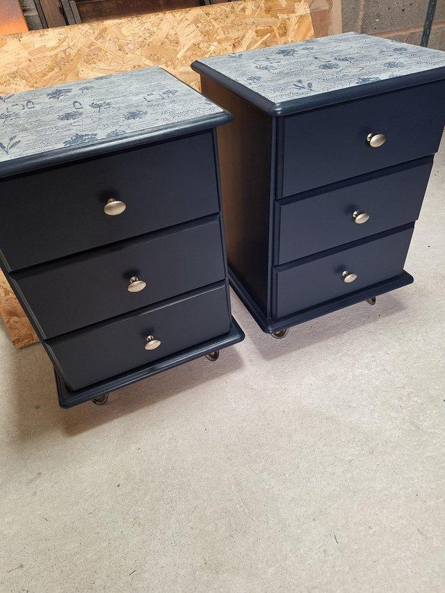 Preview of the first image of Pair of newly Refurbished Bedside Cabinets with Drawers.