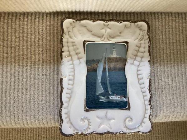 Image 1 of China seahorse cream coloured picture frame brand new