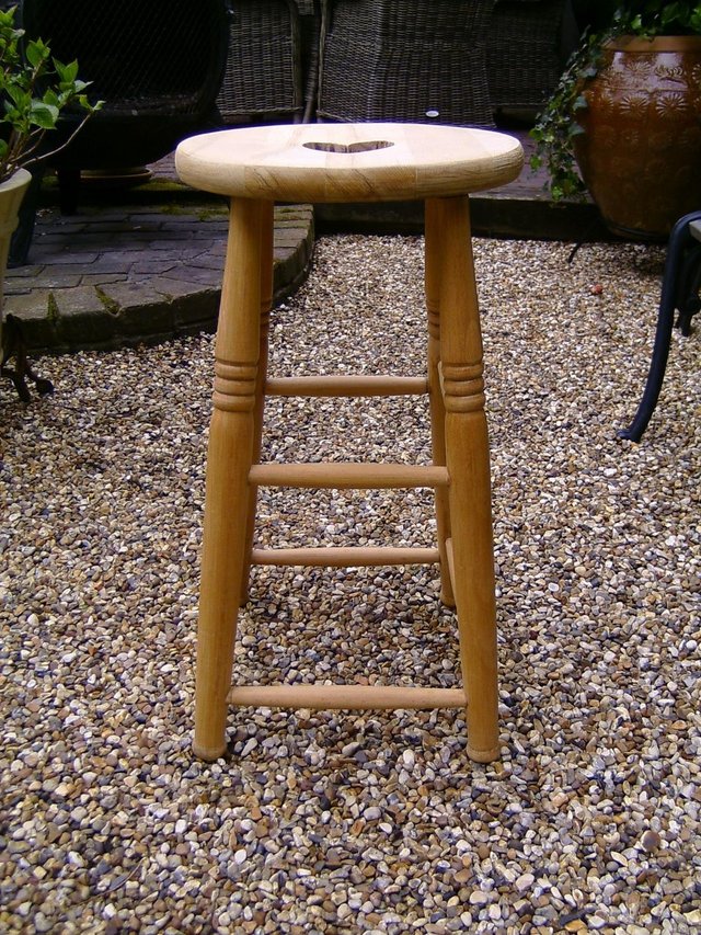 Preview of the first image of Solid pine wooden bar stool.