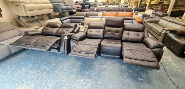 Image 15 of La-z-boy El Paso brown leather recliner 3+2 seater sofas