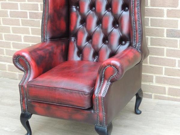 Image 12 of Queen Anne Chesterfield Ox Blood Armchair (UK Delivery)