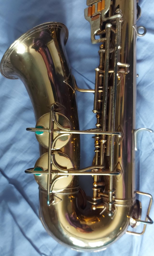 Preview of the first image of Buescher Aristocrat alto saxophone, 1930s, all original.