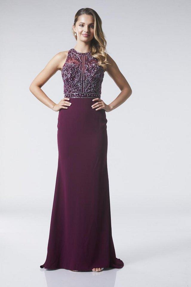 Preview of the first image of Tiffany's prom / evening, Kelsie, wine , Bust 33"Waist 25.5".