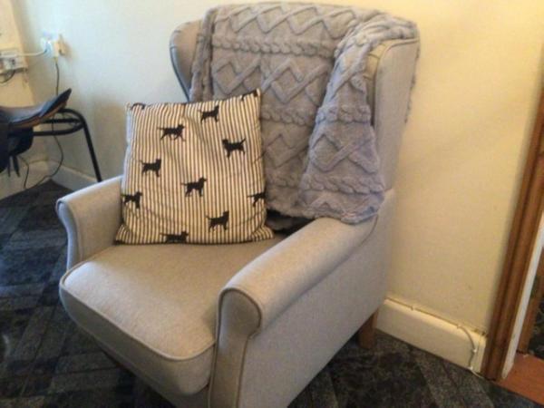 Image 2 of Pair of nearly new Dunelm armchairs