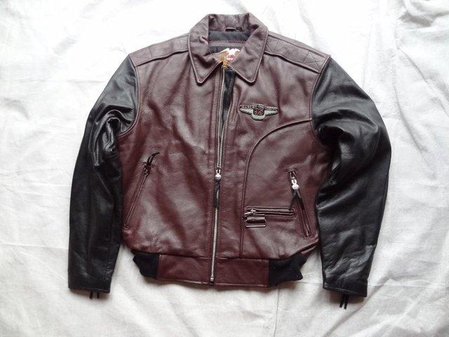 Preview of the first image of Brand new, unworn, Harley Davidson 95th Anniversary leather.