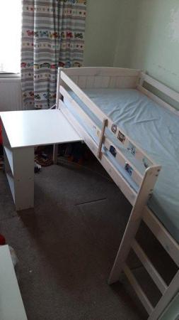 Image 2 of Childs Mid Bunk Bed with pull-out Desk