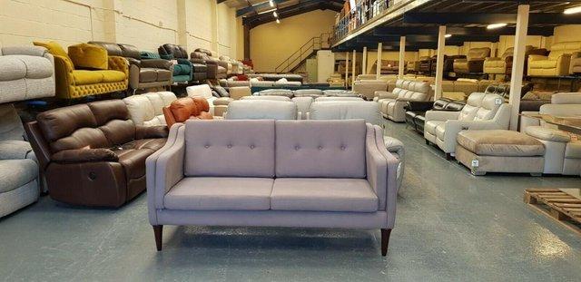 Preview of the first image of New Copenhagen grey fabric 3 seater sofa.