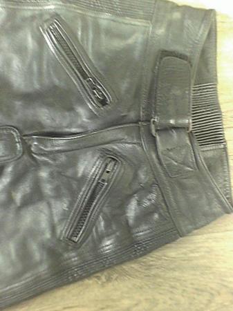 Image 3 of 28" waist leather trousers route 69 bike wear. 70's