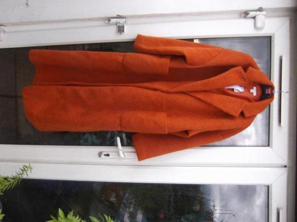 Image 3 of Womans Topshop brushed long coat in burnt orange