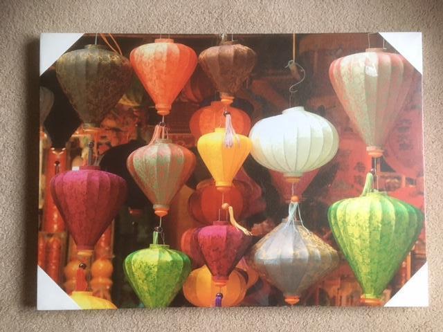 Preview of the first image of Canvas Art Chinese Lanterns Framed Print.