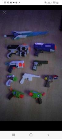 Image 2 of 9 plastic toy gun assortment & 1 sword.