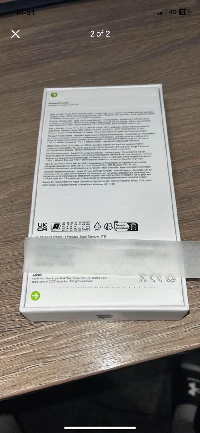 Preview of the first image of iPhone 15 pro max 1tb brand new unopened 700.