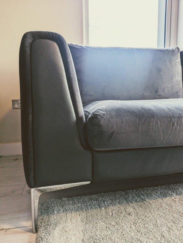 Preview of the first image of 4 seater velvet sofa. Designer.