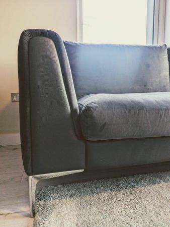 Image 1 of 4 seater velvet sofa. Designer