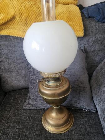 Image 1 of Vintage glass and brass lamp