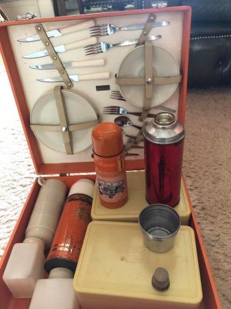 Image 3 of Sirram vintage plastic picnic set in vw orange case