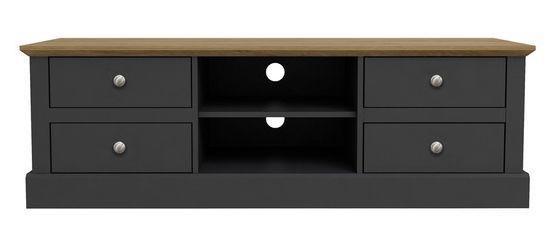 Preview of the first image of DEVON 4 DRAWER TV UNIT CHARCOAL AND OAK.
