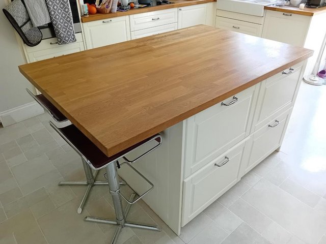 Preview of the first image of IKEA Kitchen Island with Oak Surface.