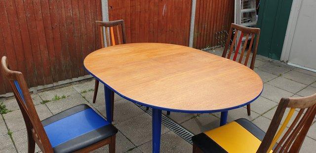 Preview of the first image of Mid Century G-Plan dining table and chairs.