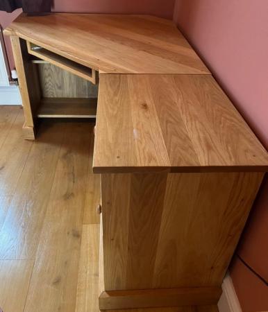 Image 2 of Filing drawers and desk set in solid oak. £225 for both