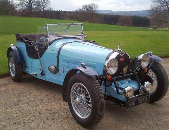 Image 1 of teal bugatti kit car, front engined, tax and mot exempt