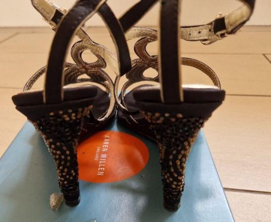 Image 2 of Karen Millen Size 5 EU38 beaded heeled sandals