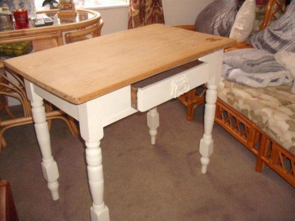 Image 1 of Vintage Old Pine Table 1900's Era (top needs attaching)