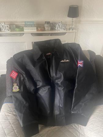 Image 2 of Red arrows real leather jacket