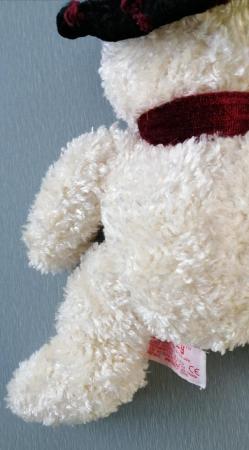 Image 9 of Freezy Snowman Soft Toy by Russ Berrie.  Length 12 Inches.