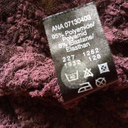 Image 5 of Pretty Chocolate Stretch Lace Flounce Sleeve Top, size 18