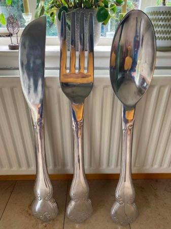 Image 1 of Extra Large Knife, Fork & Spoon Wall Art Installation
