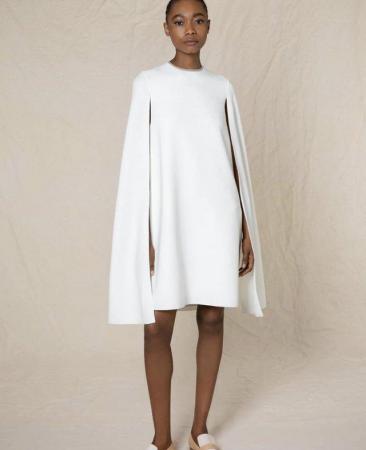 Image 2 of New Roksanda £995 Twiggy Cape Crepe White Wedding Dress