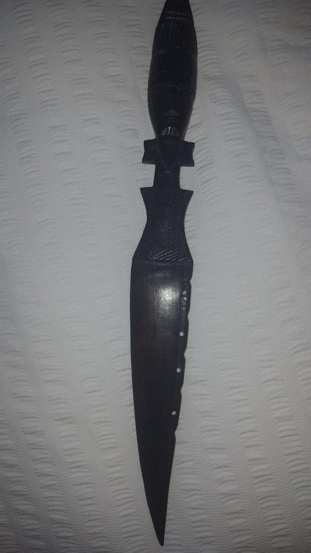 Preview of the first image of Carved African ebony letter opener.