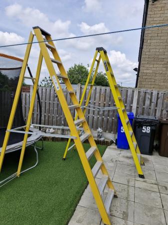 Image 1 of Yellow fibre glass tall ladders