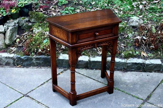 Image 2 of A TITCHMARSH AND GOODWIN OAK CANTED HALL TABLE LAMP STAND