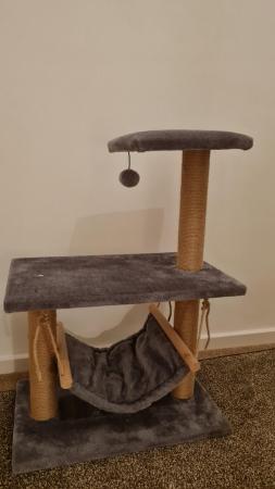 Image 1 of Cat scratch post with hammock