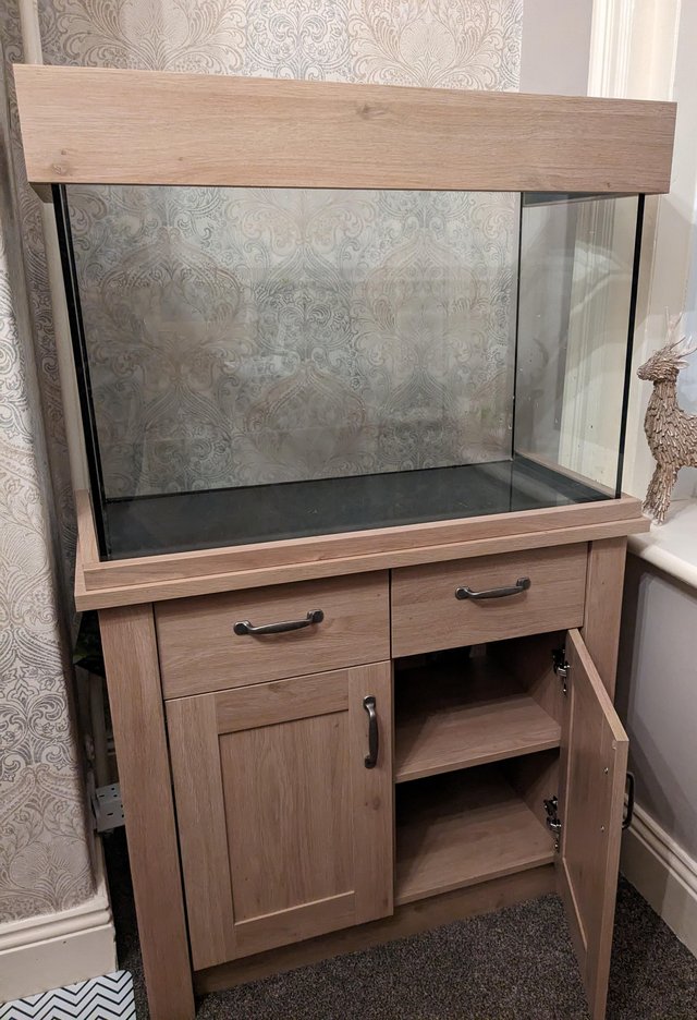 Preview of the first image of Aqua One OakStyle Aquarium Tank Cabinet, Filter, LED light.